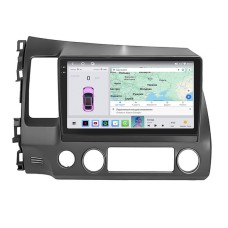 Штатна магнітола Lesko для Honda Civic VIII 2005-2009 екран 10" 4/64 QLED CarPlay 4G Wi-Fi GPS 360 Prime