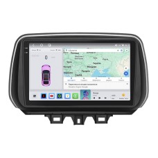 Штатна магнітола Lesko для Hyundai Tucson III Рестайлінг 2018-2021 екран 10" 4/64 QLED CarPlay 4G Wi-Fi GPS 360 Prime