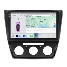 Штатна магнітола Lesko для Skoda Yeti I Рестайлінг 2013-2018 екран 10" 4/64 QLED CarPlay 4G Wi-Fi GPS 360 Prime