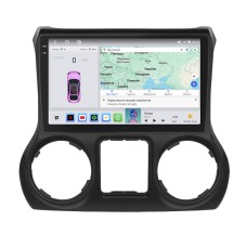 Штатна магнітола Lesko для Jeep Wrangler III (JK) 2007-2018 екран 10" 4/64 QLED CarPlay 4G Wi-Fi GPS 360 Prime