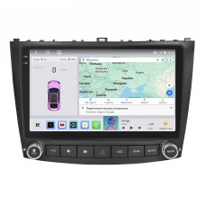 Штатная магнитола Lesko для Lexus IS II Рестайлинг 2 2010-2013 экран 10" 4/64 QLED CarPlay 4G Wi-Fi GPS 360 Prime