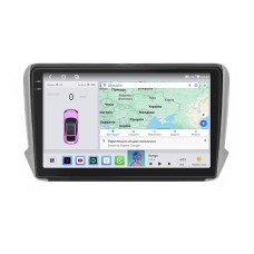 Штатна магнітола Lesko для Peugeot 2008 I Рестайлінг 2016-2019 екран 10" 4/64 QLED CarPlay 4G Wi-Fi GPS 360 Prime