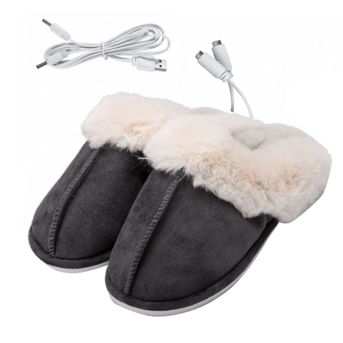 Домашние комнатные тапочки с подогревом A-231 USB  Dark Gray-Lesko