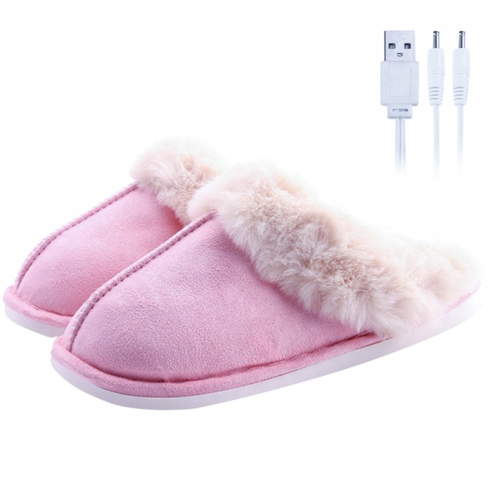 Домашние комнатные тапочки с подогревом A-231 USB  Pink-Lesko