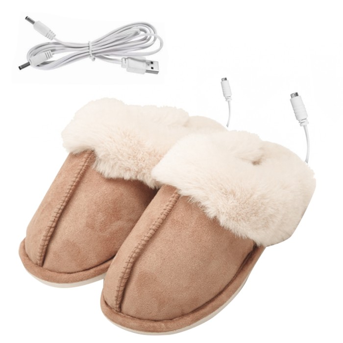 Домашние комнатные тапочки с подогревом A-231 USB  Brown-Lesko