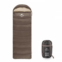 Туристический спальный мешок Naturehike U350 c капюшоном Brown + Beige