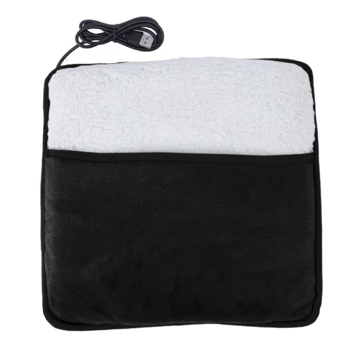 Грелка для ног 29875  с электрическим USB подогревом фланелевая Black