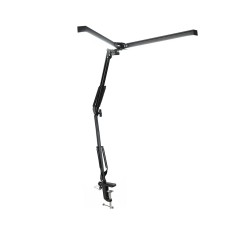 Настільна LED лампа M-018D подвійна світлодіодна складана затискна з поворотним кронштейном Black