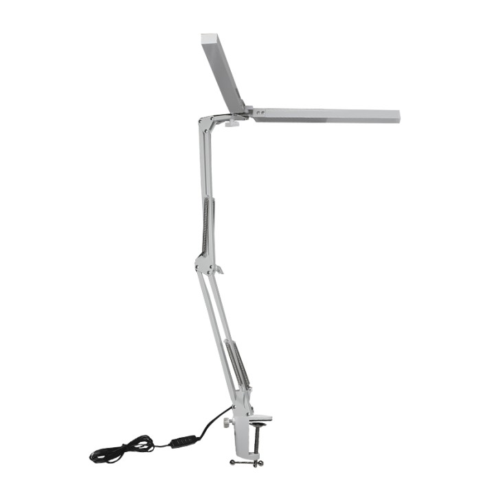 Настольная LED лампа M-018D двойная светодиодная складная зажимная с поворотным кронштейном White