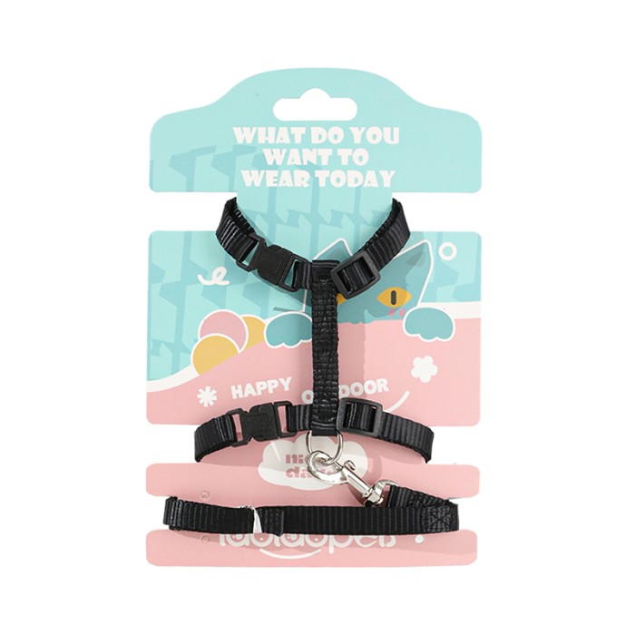 Шлея с поводоком для кошек Taotaopets 176602 Black