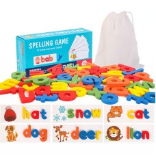 Дерев'яна головоломка Spelling game DL-23110701 з літерами 36 шт англійська абетка