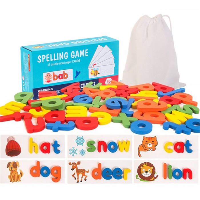 Деревянная игра-головоломка Spelling game DL-23110701 с буквами 36 шт английский алфавит