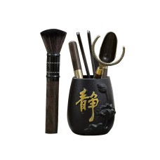 Набір інструментів XKXTJ020 для чайної церемонії 5 предметів нож для пуера пензлик лопатка тримач щипці Квітка Лотоса