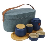 Дорожній набір 45521 для чайної церемонії з 7 предметів керамічний Dark Blue
