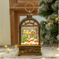 Декоративний ліхтар новорічний 2024 11*6,5*21 см різдвяні прикраси для дому USB+Батарейким підвісний з підсвічуванням