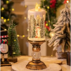 Декоративна новорічна LED свічка 659874 різдвяні прикраси для дому світлодіодна USB+Батарейка Сніговик