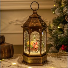 Декоративний ліхтар новорічний 2024 12*12*24 см різдвяні прикраси для підвісної будинку з підсвічуванням Дід Мороз