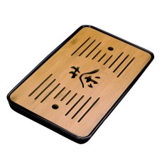 Чабань #22 дошка для чайних церемоній 32,5*19*4 см бамбуковий прямокутний Black