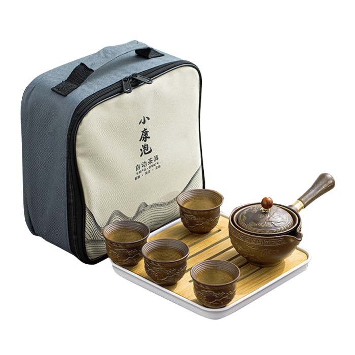 Дорожный набор для чайной церемонии керамический Brown