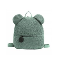 Детский рюкзак 6791 на одно отделение с внешним карманом ремешком и ушками Green