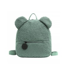 Детский рюкзак 6791 на одно отделение с внешним карманом ремешком и ушками Green