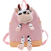 Детский рюкзак A-7757 Cow на одно отделение с ремешком  Pink