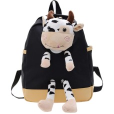 Детский рюкзак A-7757 Cow на одно отделение с ремешком  Black