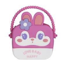 Детская сумка AG-028 Кролик через плечо на одно отделения с ремешком силиконовая Pink