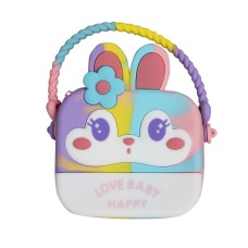 Детская сумка AG-028 Кролик через плечо на одно отделения с ремешком силиконовая Rainbow