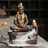 Підставка для пахощів JC20230617000001 Статуя Будди Шиви зі зворотним потоком рідкого диму тримач для ароматичних паличок та конусів