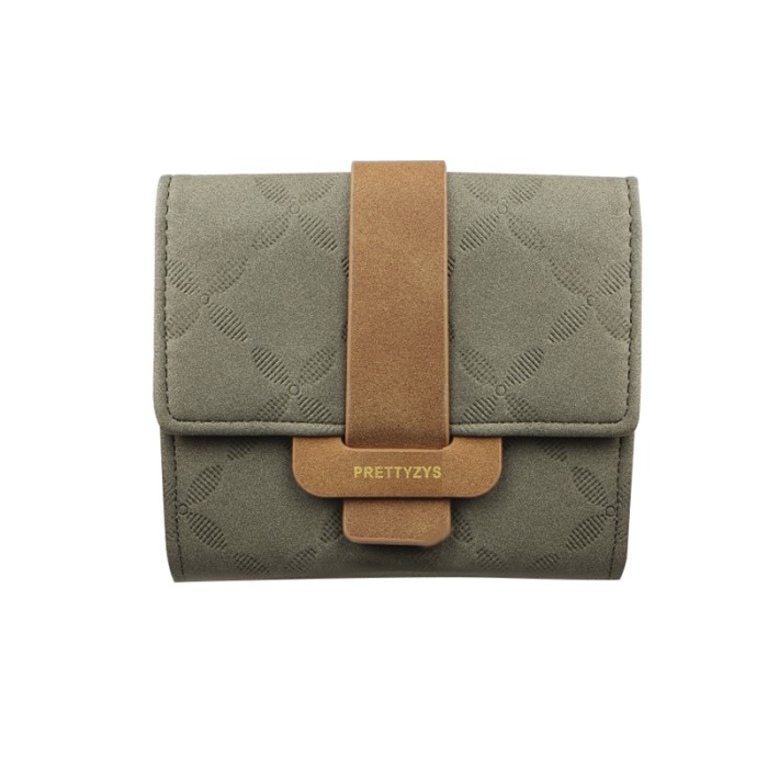 Женский кошелек Prettyzys 987 клатч с пряжкой повседневный Green