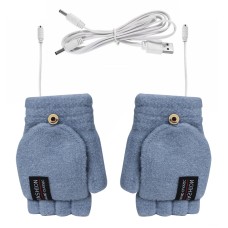 Жіночі рукавиці-мітенки 2020 рукавички з підігрівом від USB і рукавицею, що пристібається Blue