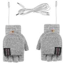Жіночі рукавички-мітенки 2020 рукавички з підігрівом від USB і рукавичкою Gray, що пристібається.