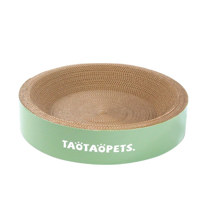 Когтеточка для кота Taotaopets 044422 круглая гофрированная лежанка 40*40*9 см