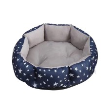 Лежак для котов собак круглый SY-2022-1208 Blue Stars S 40*18 см