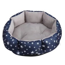 Лежак для котов собак круглый SY-2022-1208 Blue Stars L 60*18 см