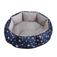 Лежак для котов собак круглый SY-2022-1208 Blue Stars M (50*18 см)