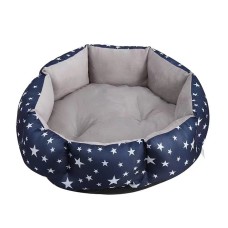 Лежак для котов собак круглый SY-2022-1208 Blue Stars M (50*18 см)