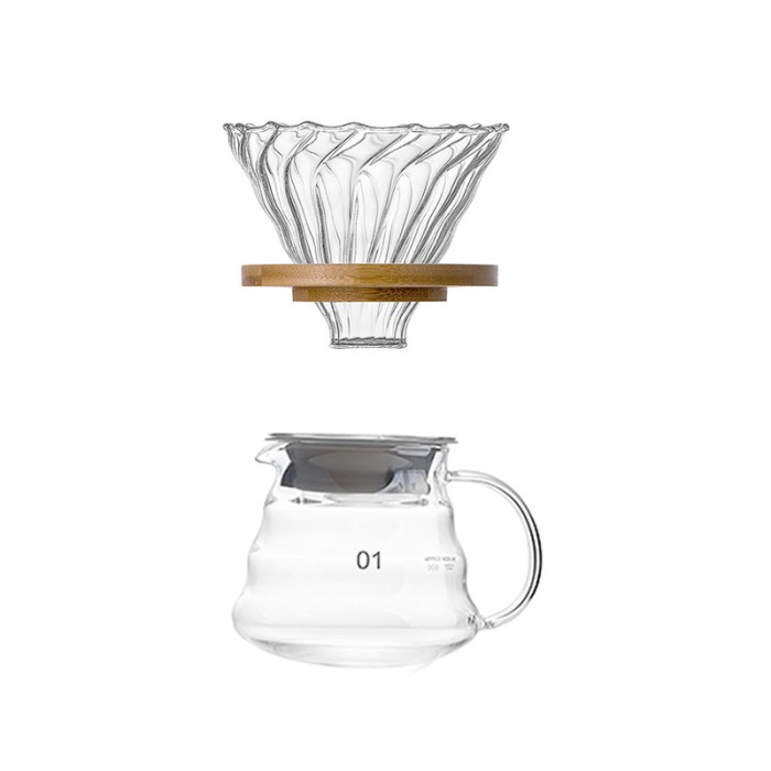 Набор для приготовления кофе Choxila 11737 пуровер сервер стеклянный 300 мл