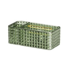 Настольная коробка-органайзер 3329 для салфеток прямоугольный пластковый 24*12*8.9 см Green