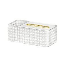 Настольная коробка-органайзер 3329 для салфеток прямоугольный пластковый 24*12*8.9 см Transparent