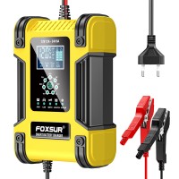Імпульсний зарядний пристрій Foxsur FBC122412D-Y 12V12А 24V6А з дисплеєм Yellow