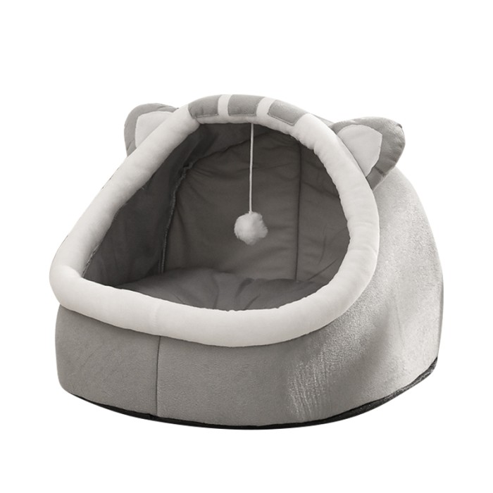 Лежак для домашних животных Taotaopets 587701 домик с игрушкой  Cat Gray M