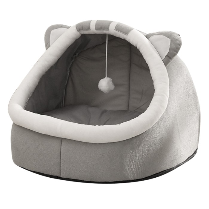 Лежак для домашних животных Taotaopets 587701 домик с игрушкой  Cat Gray L