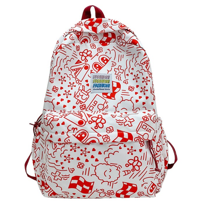 Рюкзак подростковый 5154 с рисунками 20-35 л Red