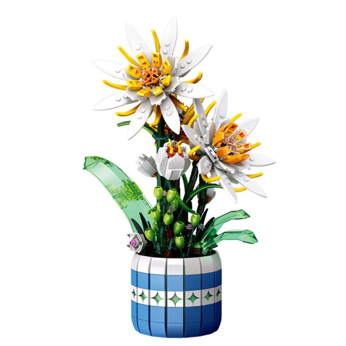 3D конструктор набор строительных блоков JIE-STAR 9033 Epiphyllum Bonsai 835 деталей пластиковый