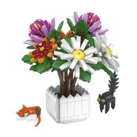 3D конструктор набір будівельних блоків JIE-STAR 9036 Chrysanthemum potted plants 900 деталей пластиковий