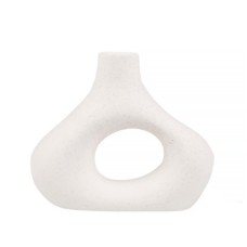 Ваза для квітів Фігурна керамічна у скандинавському стилі 16*14*3 см White