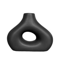 Ваза для квітів Фігурна керамічна у скандинавському стилі 16*14*3 см Black