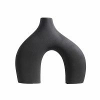 Ваза для квітів Двонога керамічна у скандинавському стилі Black.